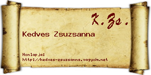 Kedves Zsuzsanna névjegykártya